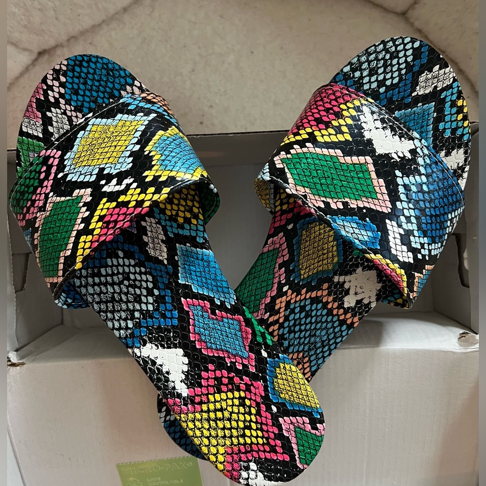 Boutique Beautiful Blue Purple Python Snakeskin S… - image 1